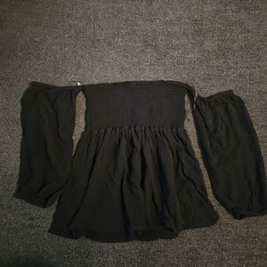 Black off shoulder crop top